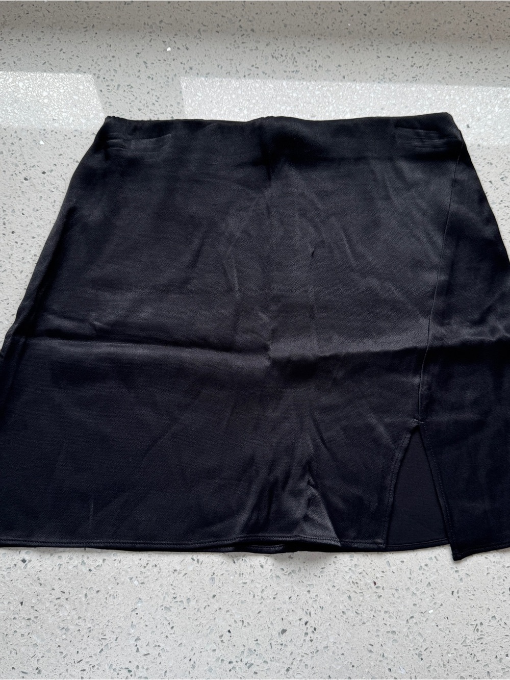 Wilfred Black Satin Skirt with Side Slit
